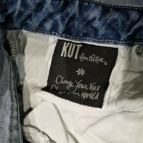 Kut from the Kloth Women's Light Blue Wash Distressed Boyfriend Jeans Size 14 - Picture 8 of 9